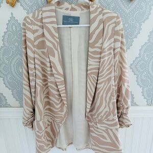 Tart Collections Zebra Print Quarter Sleeve Blazer Size Medium